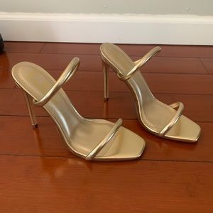 Strappy gold heels